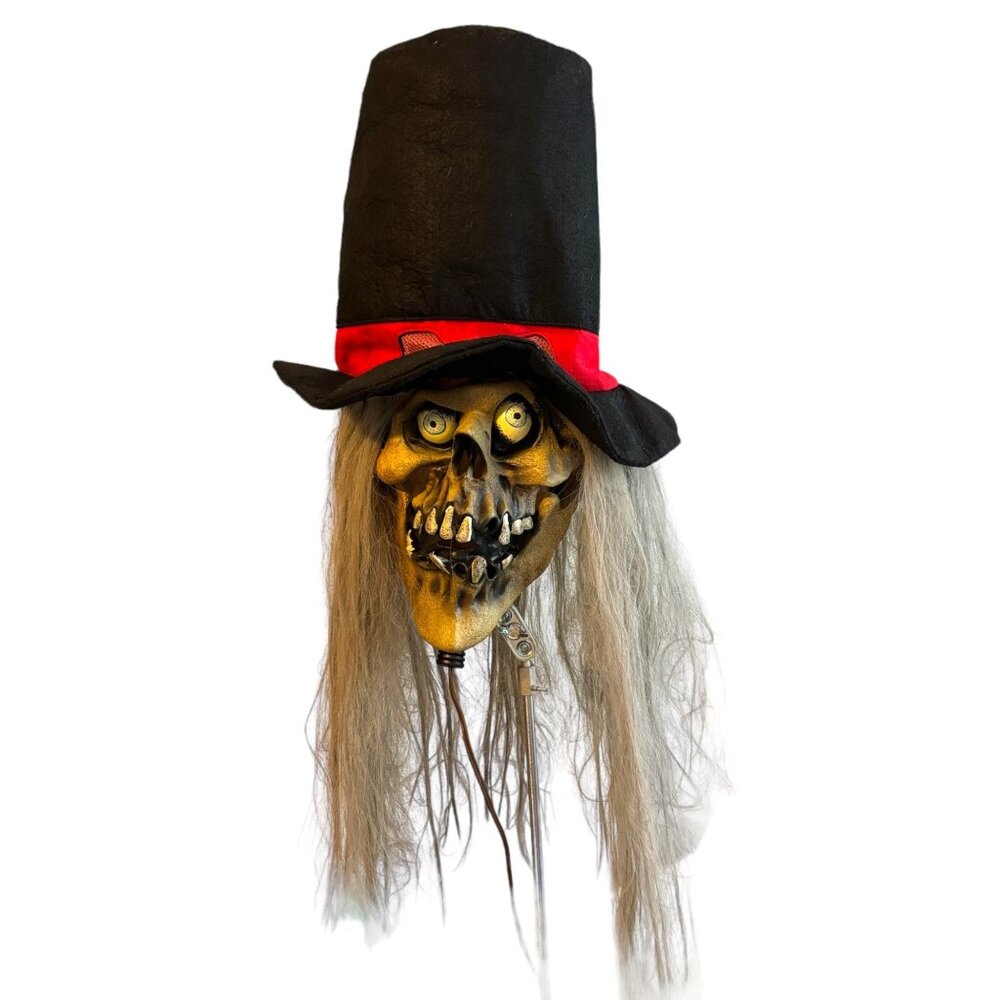 Skull Skeleton Top Hat Halloween Mask Costume Prop Hair Eyes 2007 Mario Chiodo